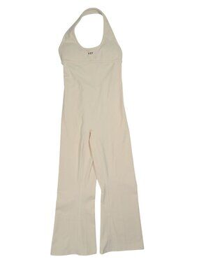 437 Cream Halter Wide-Leg Jumpsuit